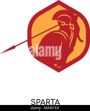 Sparta Logo auf weissem Hintergrund für Ihre Web isoliert, mobile und app Design Stock Vektor