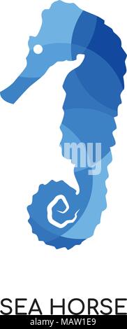 Sea Horse Logo auf weissem Hintergrund für Ihre Web isoliert, mobile und app Design Stock Vektor