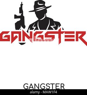Gangster Logo auf weissem Hintergrund für Ihre Web isoliert, mobile und app Design Stock Vektor
