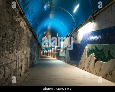 Riomaggiore Tunnel zum Bahnhof, Ligurien, Italien Stockfoto