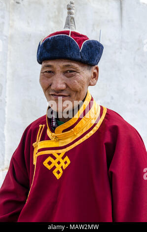 Portrait eines Schiedsrichters an der Naadam Festival in Murun, Mongolei Stockfoto