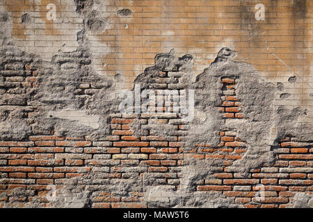 Verwittert, Putz und Mauerwerk strukturierten Hintergrund Stockfoto