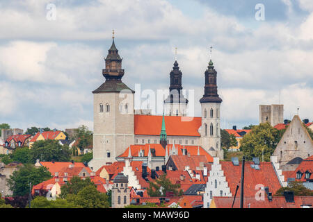 Die wunderschöne Kathedrale von Visby auf der Insel Gotland, Schweden. Stockfoto