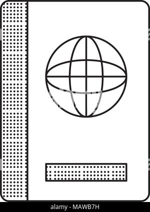 Skizze des Reisepasses Symbol auf weißem Hintergrund, Vector Illustration Stock Vektor