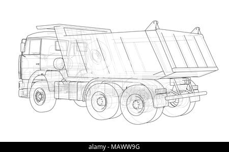 Dump Truck. 3D-Darstellung Stockfoto