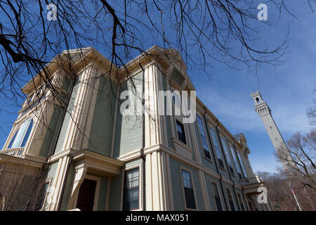 Rathaus Fassade, Winter Nebensaison, Provincetown, Cape Cod, Massachusetts Stockfoto