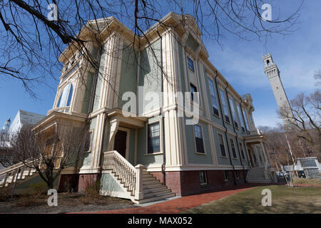 Rathaus Fassade, Winter Nebensaison, Provincetown, Cape Cod, Massachusetts Stockfoto