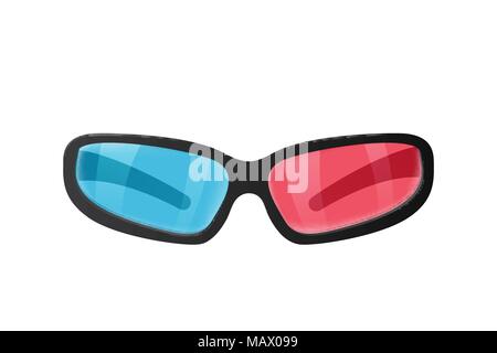 Realistische Gläser für 3D-Filme. Stock Vektor