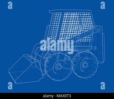 Mini Loader. 3D-Darstellung Stockfoto