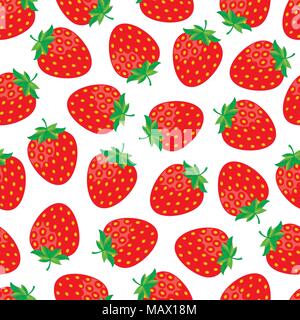 Süße Erdbeeren nahtlose Muster Stock Vektor