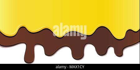 Hintergrund mit Karamell und Schokolade auf. Vector Hintergrund. Stock Vektor