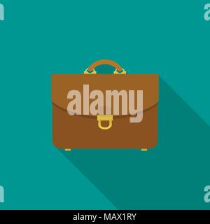 Aktenkoffer flachbild Symbol mit langen Schatten. Vector Illustration. Stock Vektor