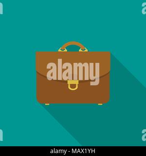 Aktenkoffer flachbild Symbol mit langen Schatten. Vector Illustration. Stock Vektor