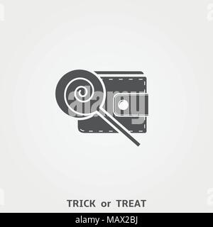 Trick or treat halloween grauen Symbol Stock Vektor