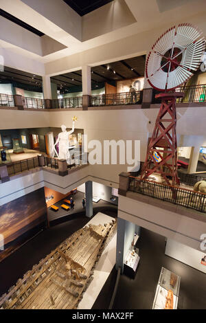 Bob Bullock Texas State History Museum Innenraum, Austin, Texas, USA Stockfoto