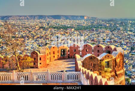 Anzeigen von Jaipur aus Nahargarh Fort - Rajasthan, Indien Stockfoto