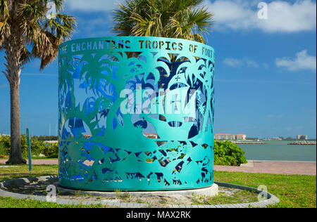 Skulptur, Manatee Beobachtung und Education Center, Fort Pierce, Florida Stockfoto