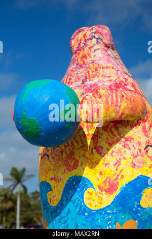 Manatee Skulptur, Manatee Beobachtung und Education Center, Fort Pierce, Florida Stockfoto