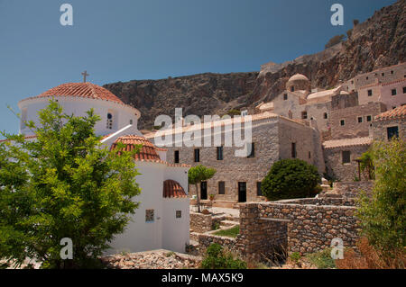 Blick über "versteckte Stadt' von Monemvasia am Peloponnes in Griechenland Stockfoto