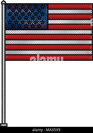 vereinigte staaten von amerika fähnchen symbollinie vektor abbildung