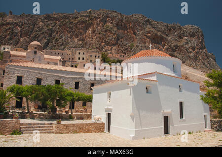 Plateau auf "Versteckte Stadt' von Monemvasia am Peloponnes in Griechenland Stockfoto