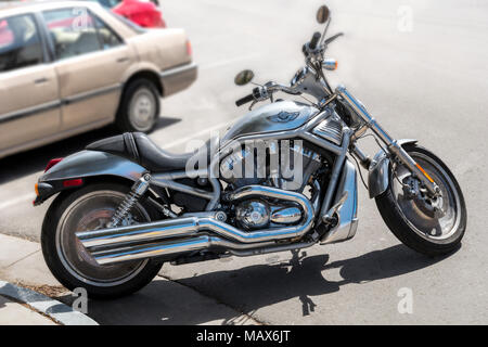 Klassische Harley Davidson Motorrad; historische Salida, Colorado, USA Stockfoto