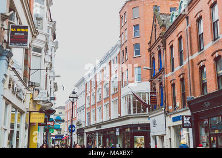 DUBLIN, Irland - 1. April 2018: Detail von Wicklow Stree in Dublin City Centre Stockfoto