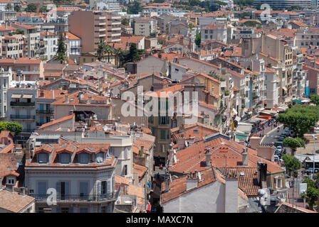 Blick über die Dächer von Cannes, Côte d'Azur Stockfoto