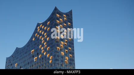 HAMBURG, DEUTSCHLAND - ca. Mai 2017: Elbphilharmonie Konzertsaal, entworfen von Herzog und De Meuron Stockfoto