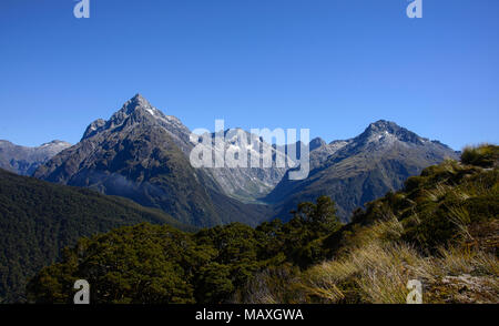 Blick vom Schlüssel Gipfelgrat der Routeburn Track, Fjordland, Neuseeland Stockfoto