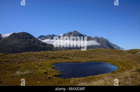 Blick vom Schlüssel Gipfelgrat der Routeburn Track, Fjordland, Neuseeland Stockfoto