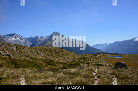 Blick vom Schlüssel Gipfelgrat der Routeburn Track, Fjordland, Neuseeland Stockfoto