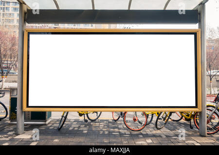 Bushaltestelle Werbung Mockup Stadt Umwelt China Asien Stockfoto