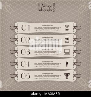 Vintage Infografik Vektor Bild beschriften Stock Vektor