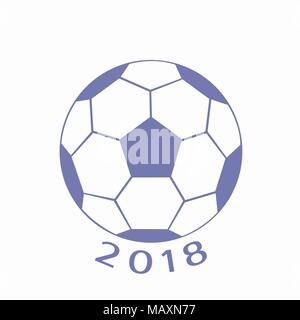 Emblem mit Fußball für 2018. Stock Vektor
