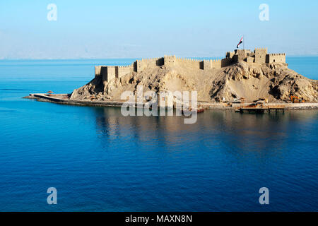 Aegypten, Sinai, Taba, Kreuzritterburg Ostküste und auf der Insel Coral Island Stockfoto