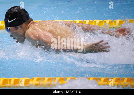 Kosuke Hagino, 5. APRIL 2018 - Schwimmen: Japan Japan schwimmen schwimmen Meisterschaft (2018) Männer 200 m Individuelle Medley Wärme bei Tatsumi International Swimming Centre, Tokyo, Japan. (Foto von Sho Tamura/LBA SPORT) Stockfoto