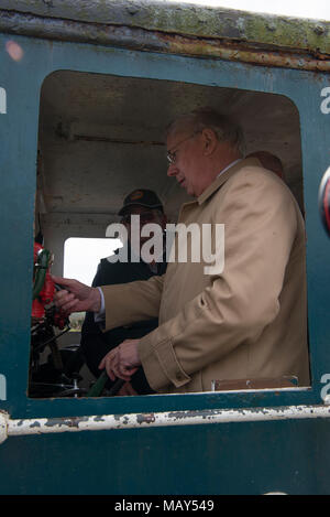 Herzog von Gloucester (SKH Prinz Richard) fahren die südlichste Zug in Großbritannien an Truthall Halt Helston Cornwall GROSSBRITANNIEN Stockfoto