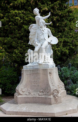 Denkmal zu Jean-Honore Fragonard, Altstadt von Grasse, Alpes-de-Haute-Provence, Südfrankreich, Frankreich, Europa Stockfoto