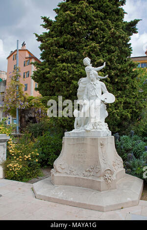 Denkmal zu Jean-Honore Fragonard, Altstadt von Grasse, Alpes-de-Haute-Provence, Südfrankreich, Frankreich, Europa Stockfoto