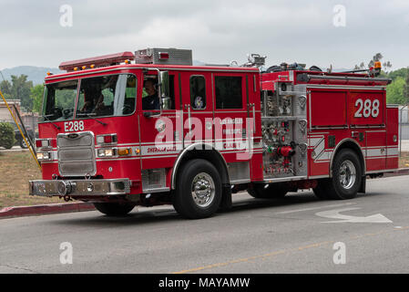 Fire Engine, Sherman Oaks, Los Angeles, CA Stockfoto