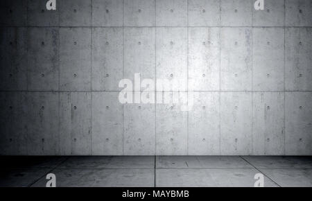 Leere Beton grunge Zimmer 3D Rendering image Stockfoto