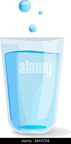 Glas Wasser Symbol. Vector Illustration, Wassertropfen auf hellen Hintergrund Stock Vektor