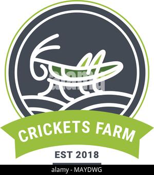 Vector grasshopper Logo. Das Logo in Form einer Heuschrecke Stock Vektor