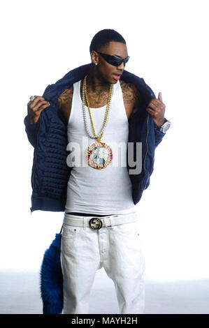 Rapper Deandre Weise alias Soulja Boy für Soulja Boy einfach 'Em' Pretty Boy Swag' Musik Video am 11. Februar in Los Angeles, Kalifornien 2010. Stockfoto