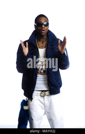 Rapper Deandre Weise alias Soulja Boy für Soulja Boy einfach 'Em' Pretty Boy Swag' Musik Video am 11. Februar in Los Angeles, Kalifornien 2010. Stockfoto