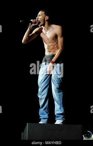 Khleo Thomas führt im Sommer Explosion in LA Sports Arena am 20. August in Los Angeles, Kalifornien 2011. Stockfoto