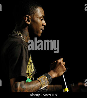 Rapper Deandre Weise alias Soulja Boy Tell'Em im Honda Center am 14. August in Anaheim, Kalifornien, 2009. Stockfoto