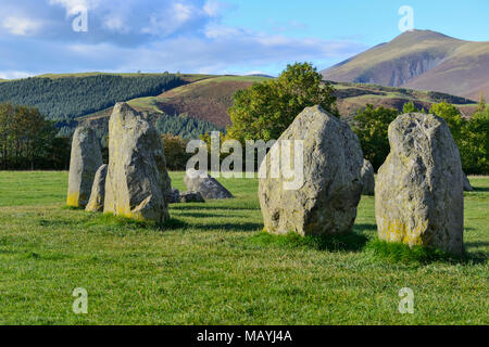 Castlerigg Steinkreis in der Lake District National Park in der Nähe von Keswick in Cumbria, England Stockfoto