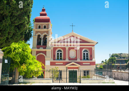 Kirche Panagia Mandrakina in Korfu, Ionische Inseln, Griechenland, Europa Stockfoto